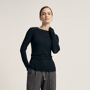 Костюм (блуза+блуза (топ) О25.Ш43.475/1 угольный простор