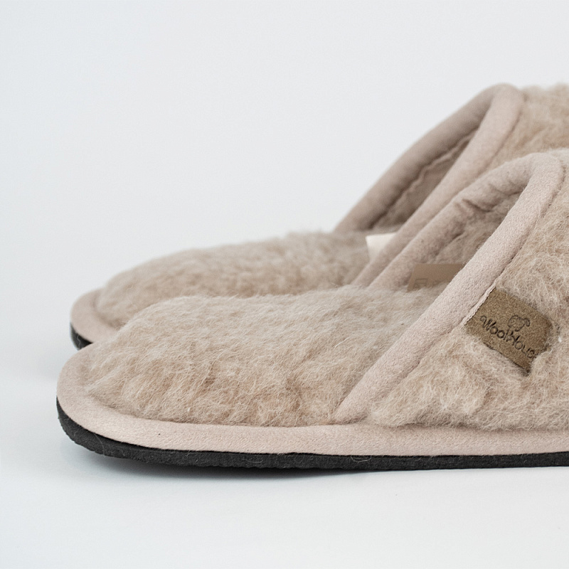 Домашние тапочки Меринос бежевый