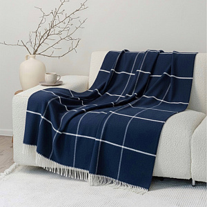 Плед Трентино синяя клетка