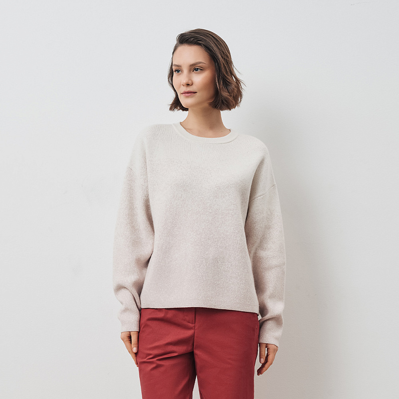 Пуловер О24.ТИ80.240/1 бежевый градиент