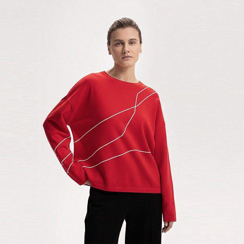 Пуловер О25.ТИ80.259/2 яркий кармин