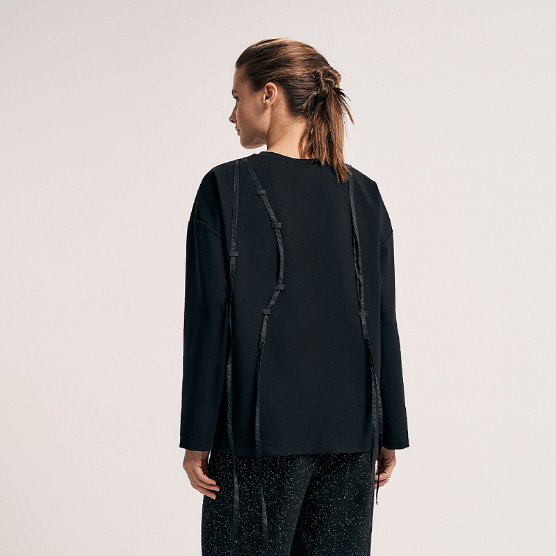 Блуза О25.Ш44.498 бесконечный чёрный