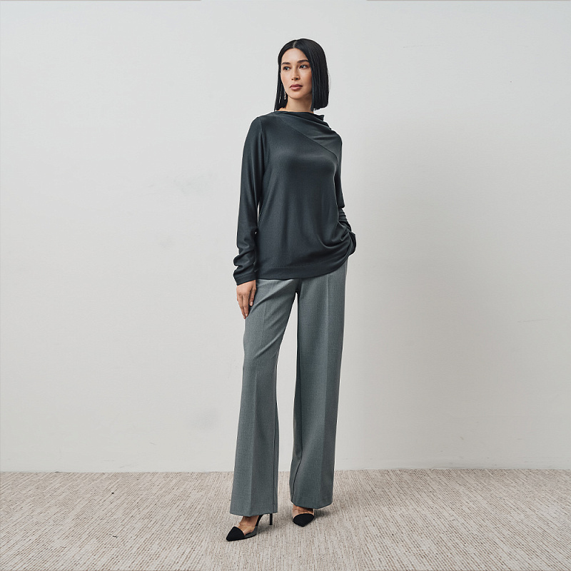 Блуза О24.Ш44.380/1 антрацитовый серый