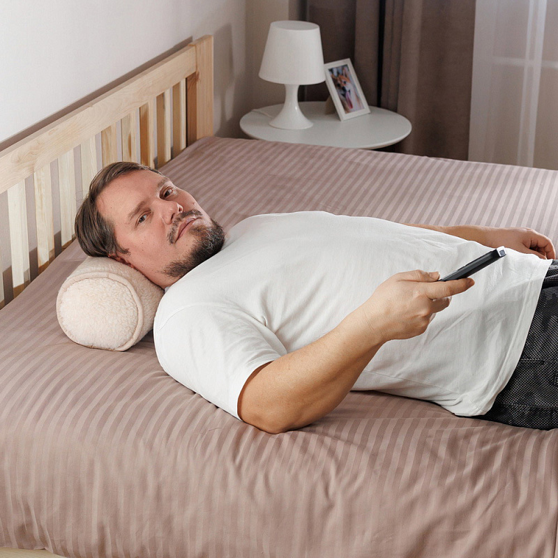 Подушка (Валик круглый) бежевый