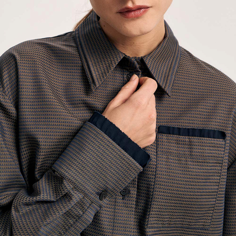 Блуза О25.Ш40.504 мерцающий гравий