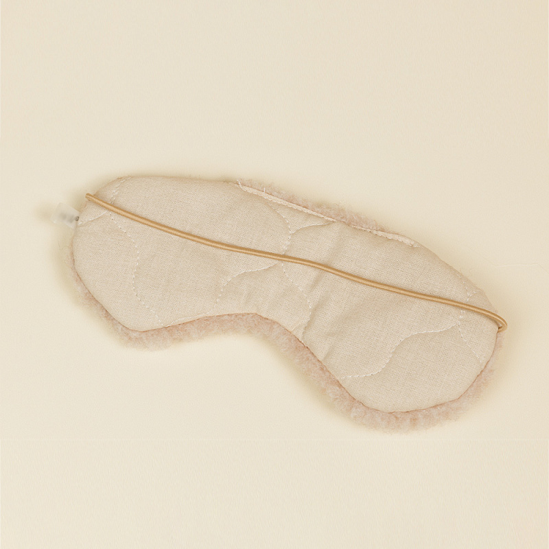 Повязка меховая на глаза бежевая