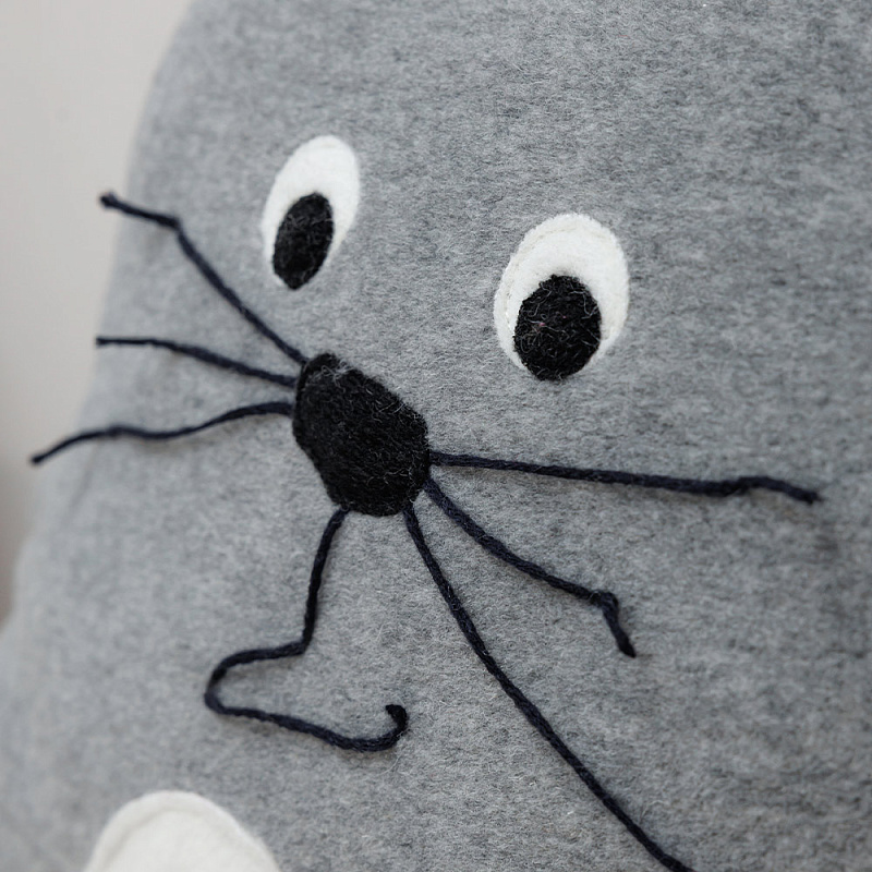 Подушка Котик серый