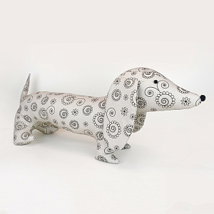 Подушка-валик Такса Раиса, бежевая