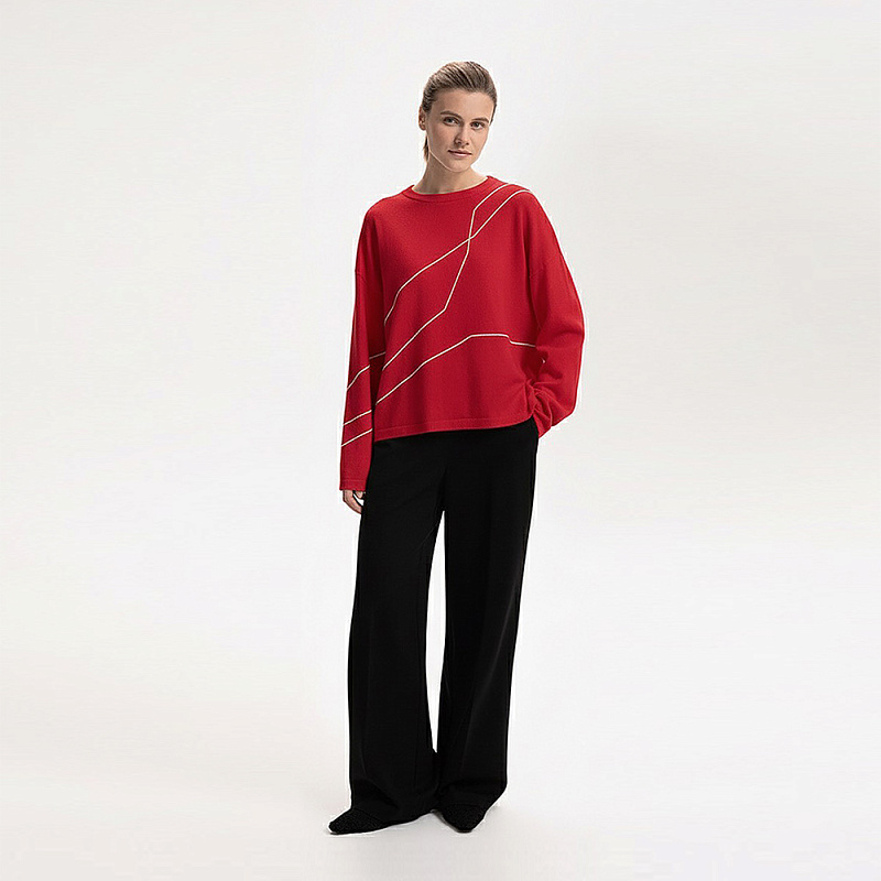 Пуловер О25.ТИ80.259/2 яркий кармин