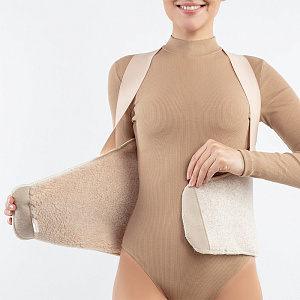 Пояс-корсет согревающий стрейч бежевый