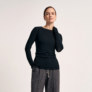 Костюм (блуза+блуза (топ) О25.Ш43.475/1 угольный простор