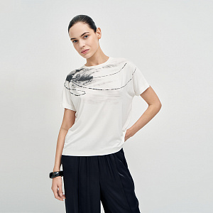 Блуза В26.Ш45.450 чёрно-белая гризаль