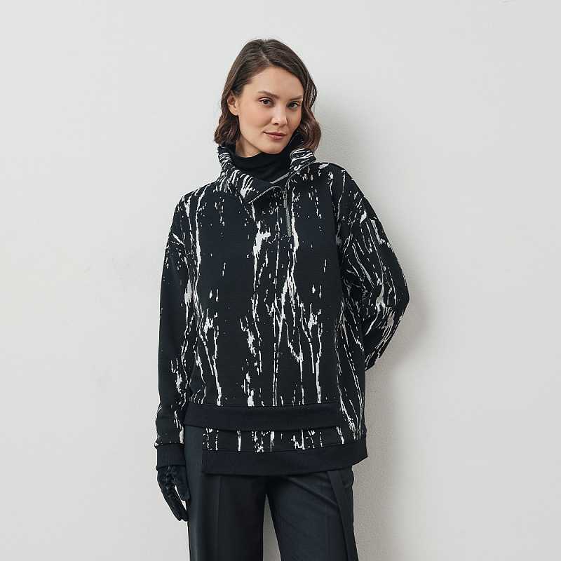 Блуза О24.Ш44.403 черный мрамор