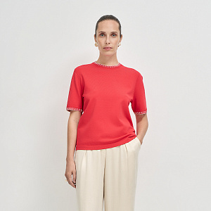 Пуловер B26.ТИ80.272/1 маковый кармин