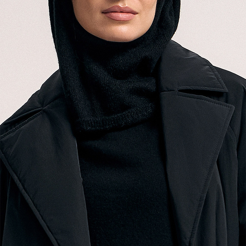 Шапка капор О25.ТИ09.013 бесконечный чёрный