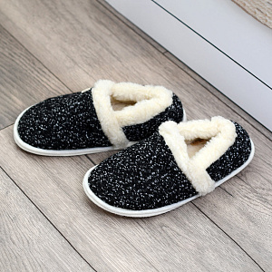 Домашние тапочки Терма черный меланж