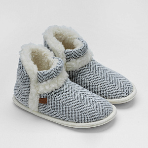 Домашние тапочки Белла серо-белый