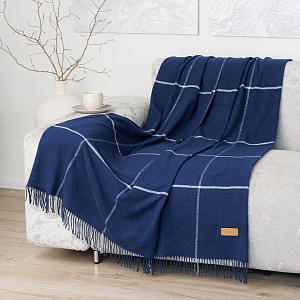 Плед Трентино синяя клетка