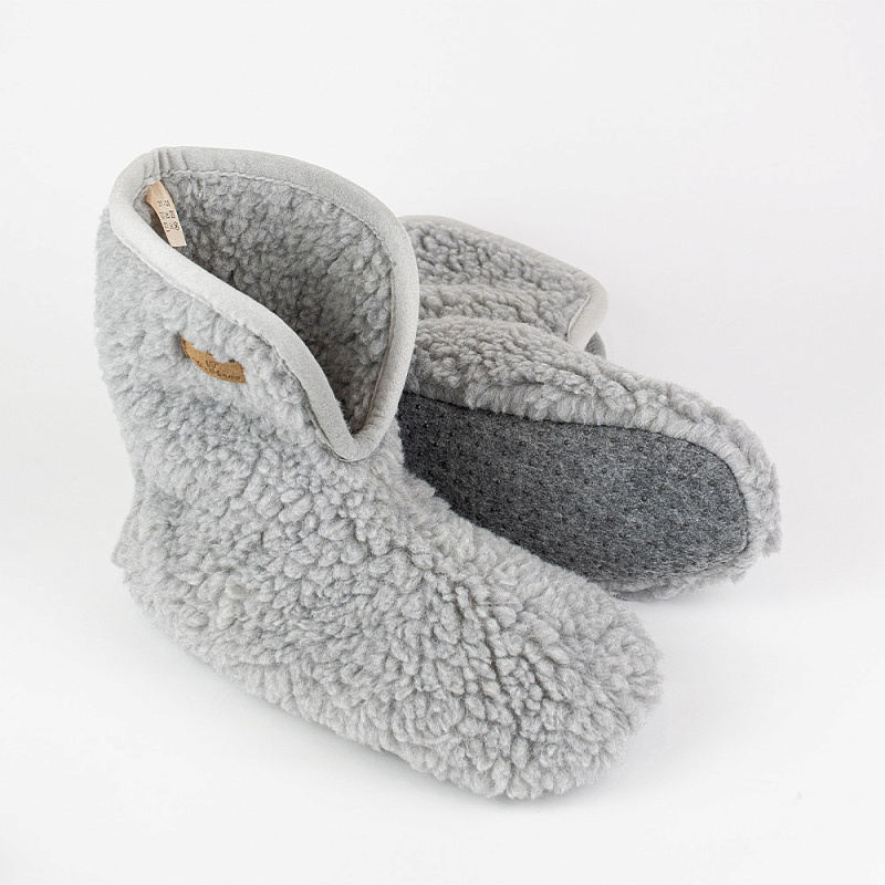 Носки меховые двойные серый