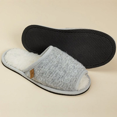 Туфли комнатные шлепанцы Морано серый (44-45)