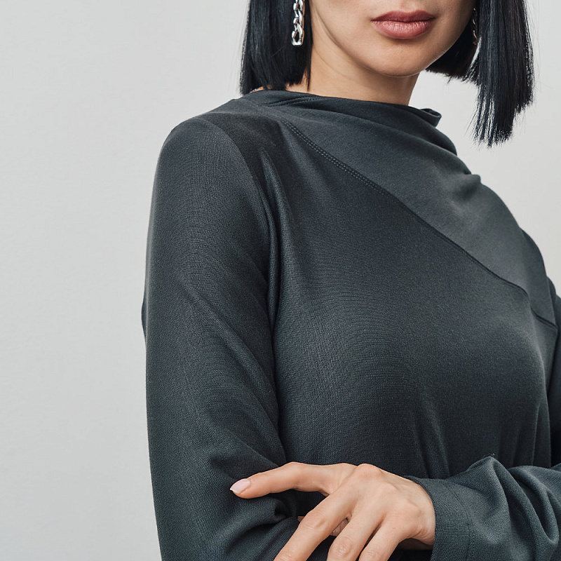 Блуза О24.Ш44.380/1 антрацитовый серый