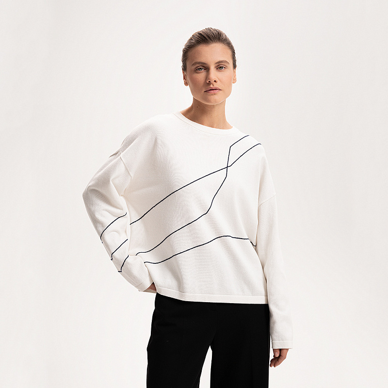 Пуловер О25.ТИ80.259/1 небесный атлас