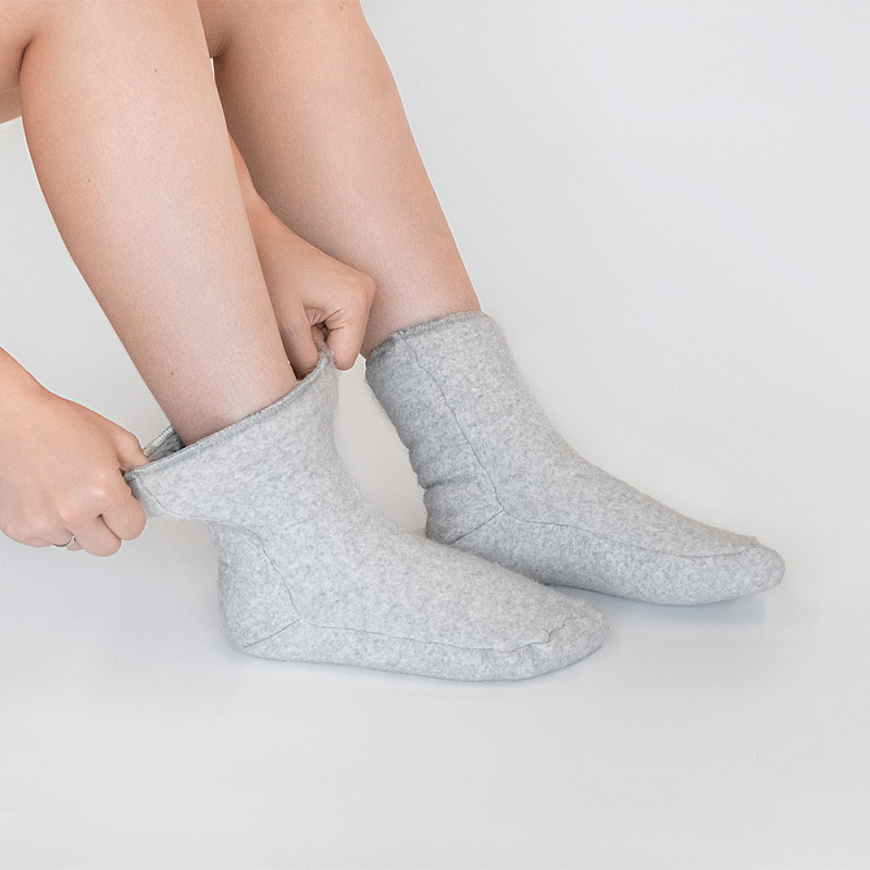 Носки меховые стрейч серый