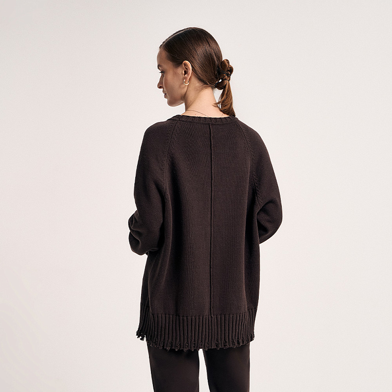 Пуловер О25.ТИ80.262 тёмная сепия