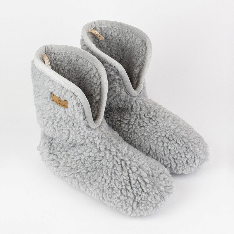 Носки меховые двойные серый