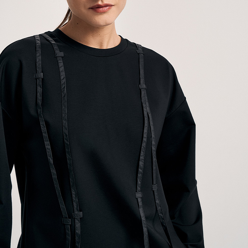 Блуза О25.Ш44.498 бесконечный чёрный