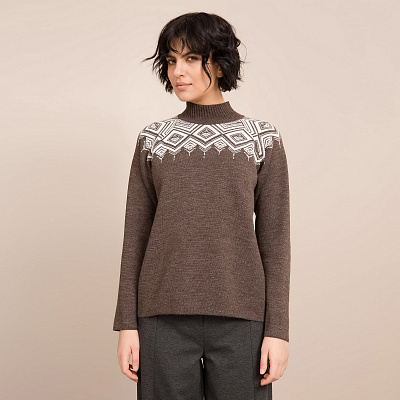Пуловер W22.Т15.002 (коричнево-белый)