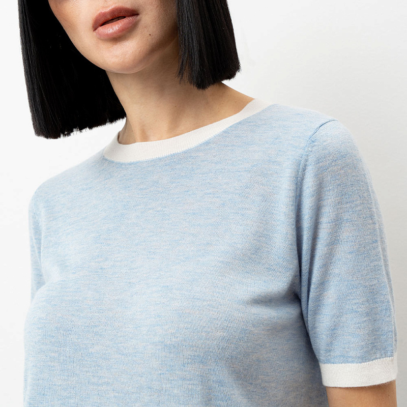 Пуловер О24.ТИ80.230/1 голубой лёд