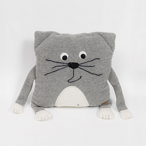 Подушка Котик серый