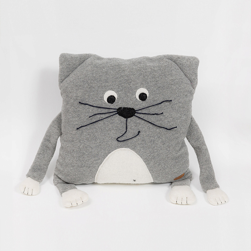 Подушка Котик серый