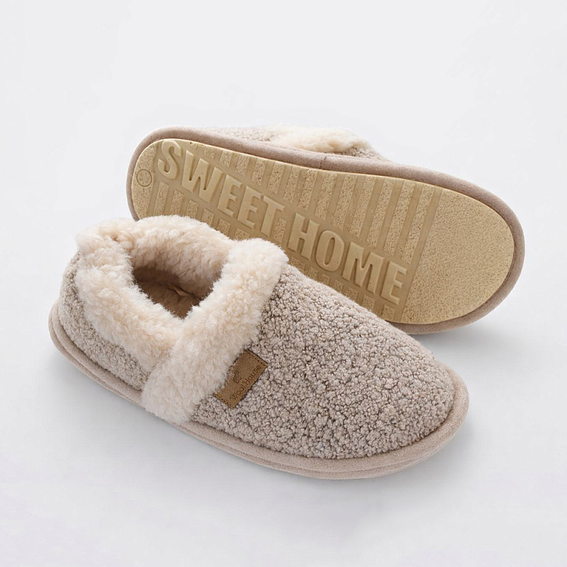 Домашние тапочки Терма бежевый букле