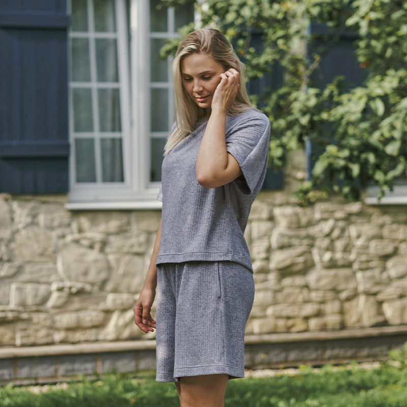 Костюм Серебристый туман (блуза+шорты)