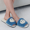 Домашние тапочки Смайлик голубой