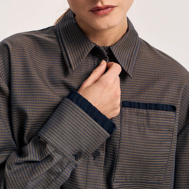 Блуза О25.Ш40.504 мерцающий гравий