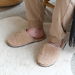 Домашние тапочки Меринос бежевый