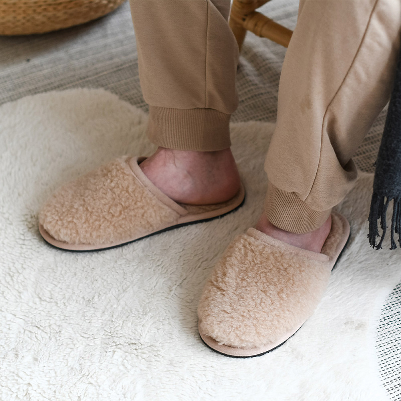 Домашние тапочки Меринос бежевый