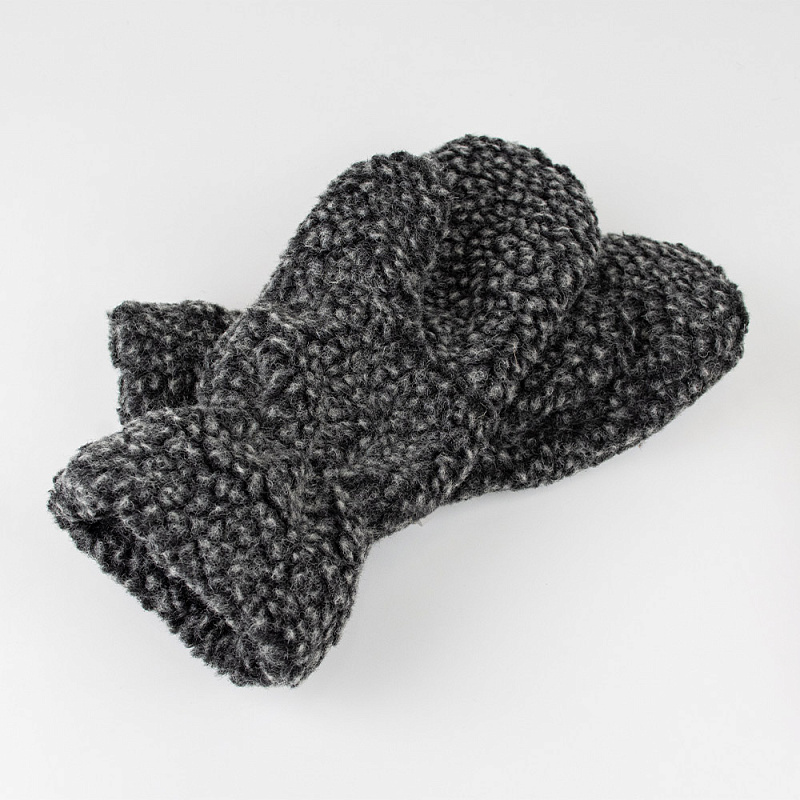 Варежки Бриджит черный меланж