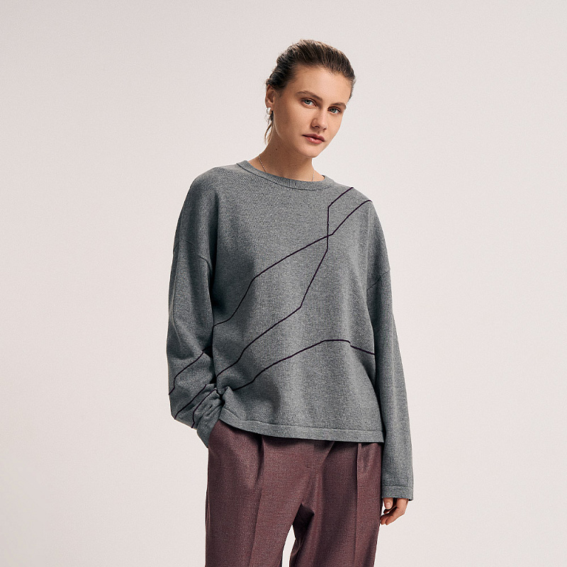 Пуловер О25.ТИ80.259 пепельная комета