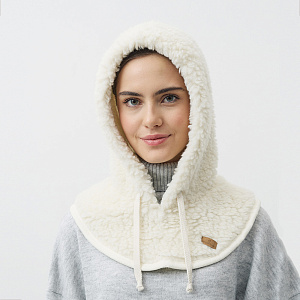 Шапка капор меховой белый