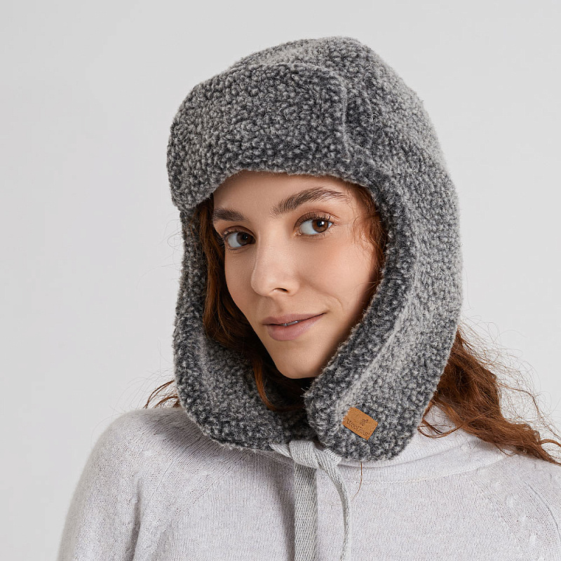 Шапка Жаклин черный меланж