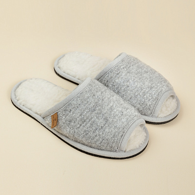 Туфли комнатные шлепанцы Морано серый (38-39)