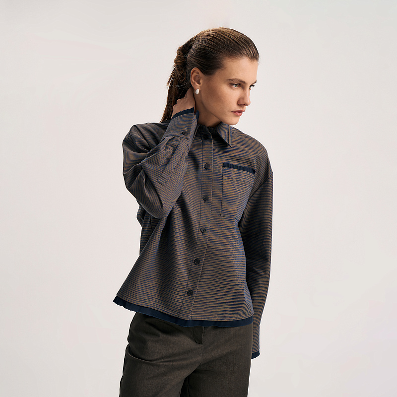 Блуза О25.Ш40.504 мерцающий гравий