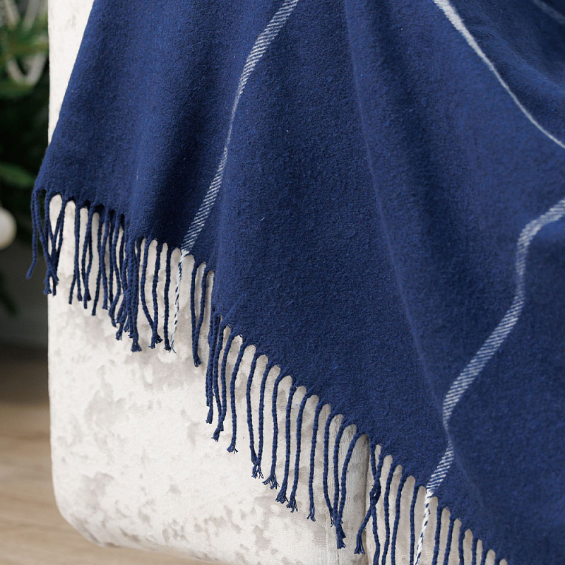 Плед Трентино синяя клетка