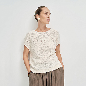 Блуза В26.Ш40.567 молочное кружево