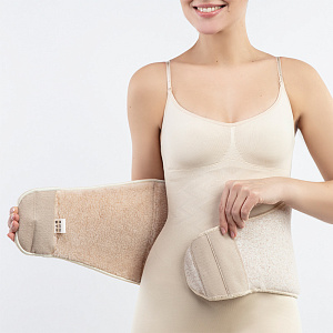 Пояс согревающий стрейч бежевый