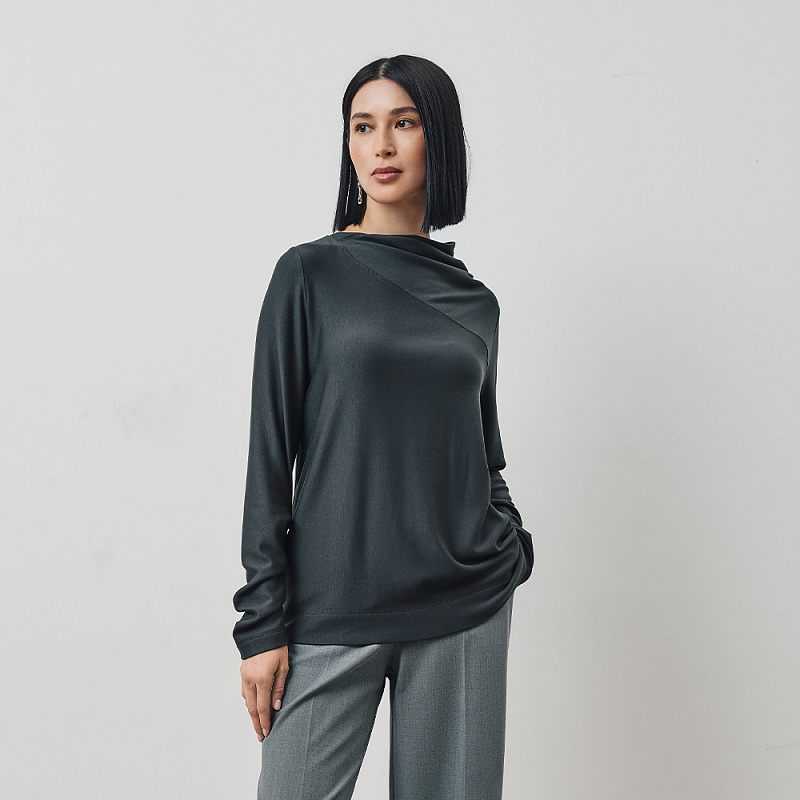 Блуза О24.Ш44.380/1 антрацитовый серый